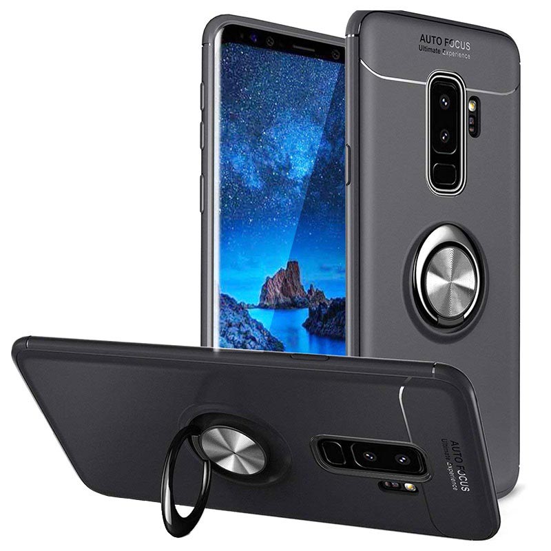 Capa Magnética com Anel de Suporte para Samsung Galaxy S9+ - Preto