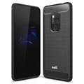 Saii Brushed Huawei Mate 20 TPU Case - Carbon Fiber - Black