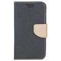 Smart & Fancy Universal Smartphone Wallet Case - 5.5" - Black / Beige