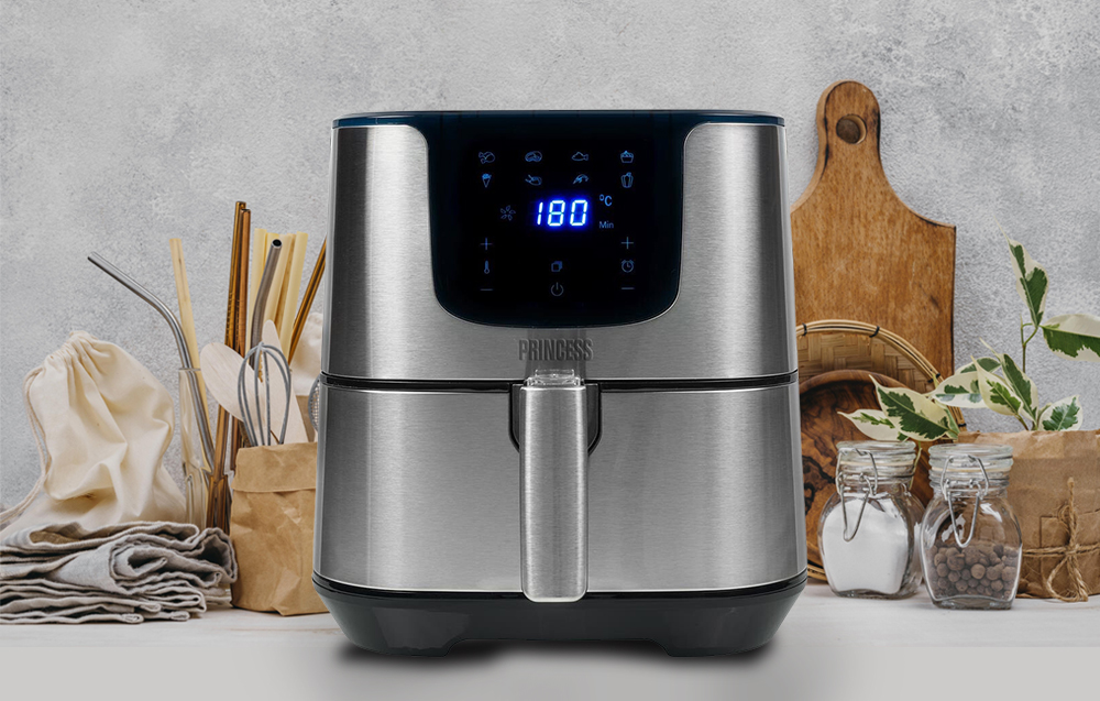 Princess 182060 Deluxe XXL Digital Air Fryer - 1700W, 5.5l - Preto / Cinzento