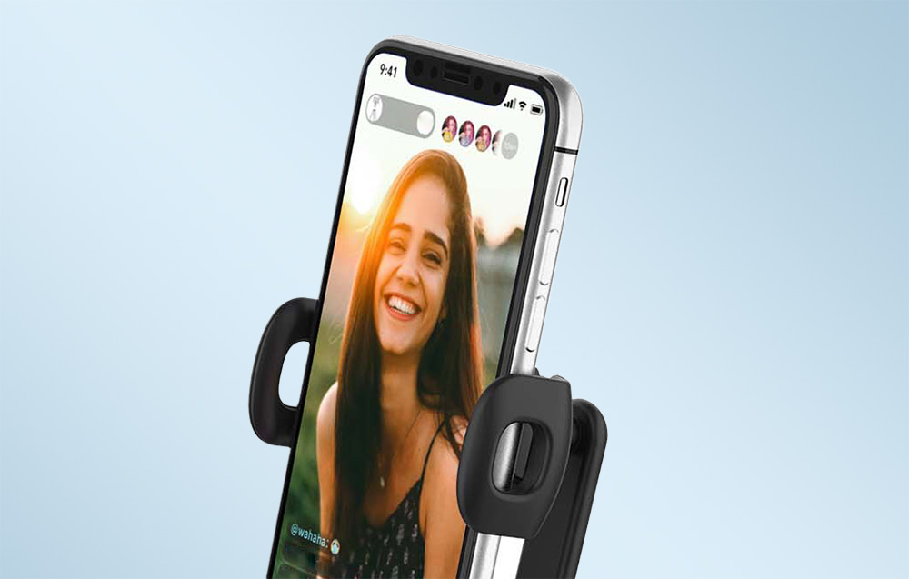 Suporte para smartphone giratório de 360° Dudao F15 Face Follower - Preto