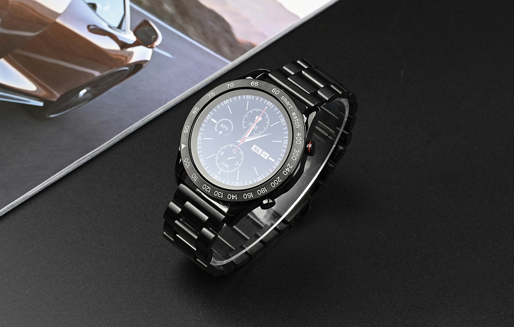 Relógio inteligente em aço inoxidável HiFuture FutureGo Pro - Preto