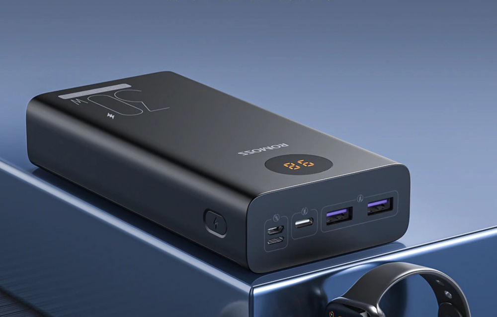 Romoss PEA30 Power Bank 30000mAh - USB-C, Portas USB - Preto