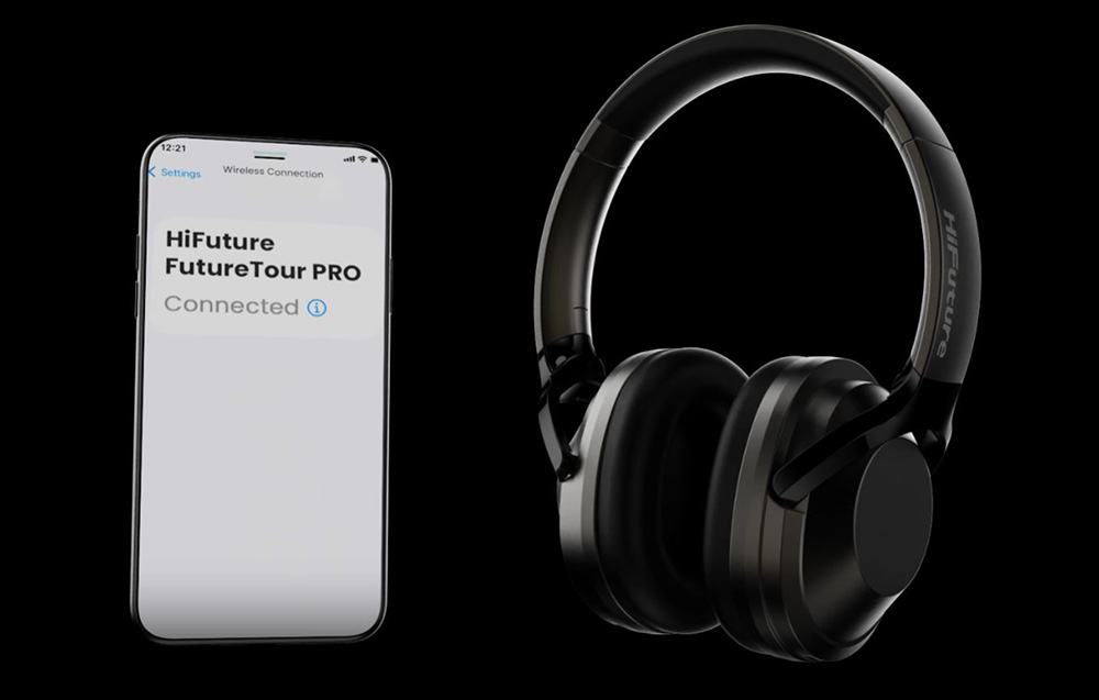 Auscultadores sem fios HiFuture FutureTour Pro - ANC, Bluetooth 5.2 - Preto