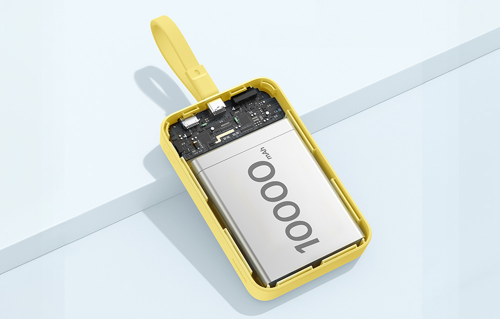 Baseus Magnetic Mini Wireless Power Bank 10000mAh/30W - Cabo USB-C, compatível com MagSafe - Amarelo