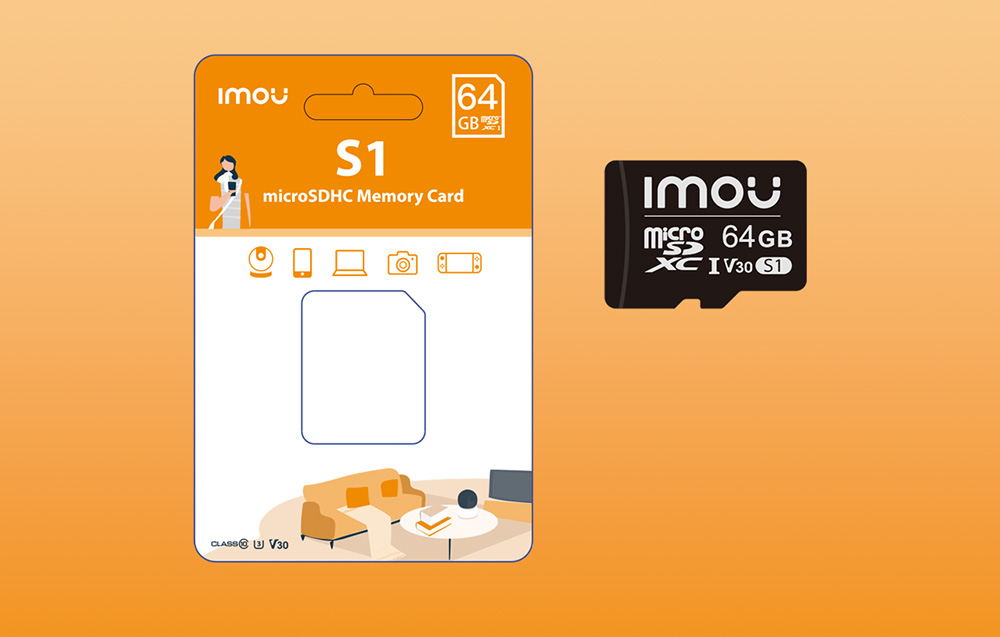 Cartão de memória microSDXC Imou S1 - UHS-I, 10/U3/V30 - 64GB