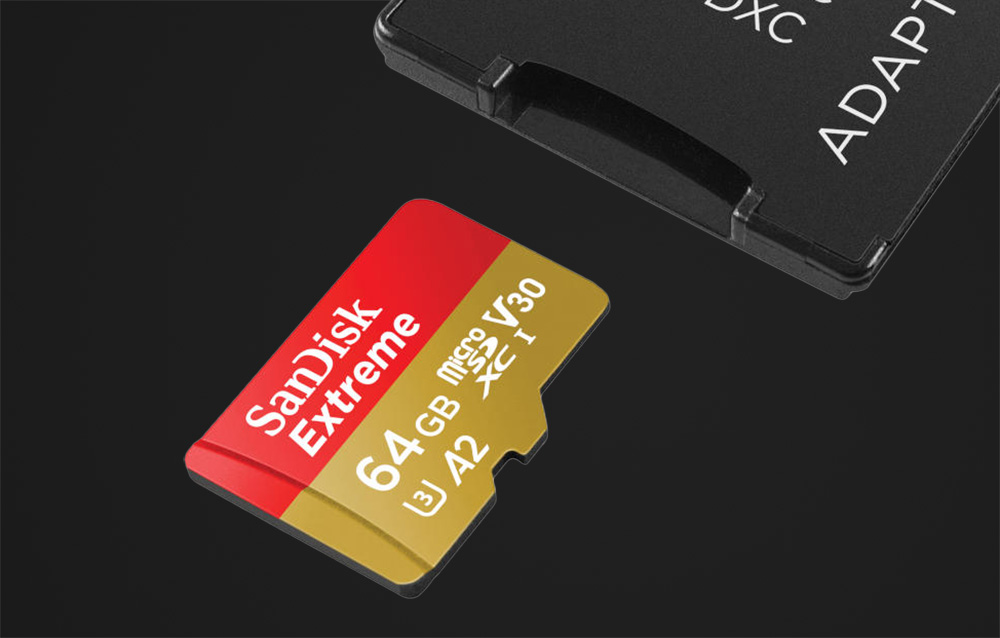 Cartão de memória SanDisk Extreme microSDXC UHS-I U3 SDSQXAH-064G-GN6AA - 64 GB