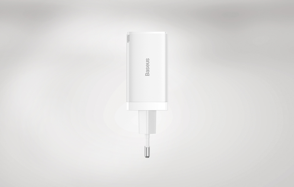 Carregador de parede Baseus GaN5 Pro 65W - 2xUSB-C, USB-A - Branco