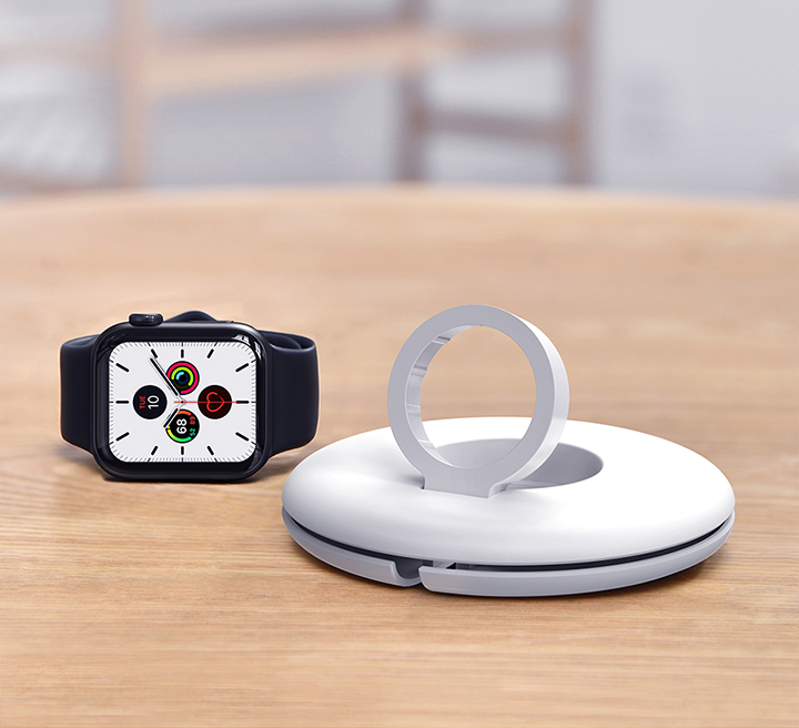 Baseus Planet Suporte / enrolador de cabos - Carregador para Apple Watch - Branco